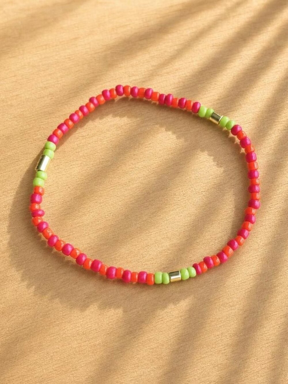 Roxanne Assoulin Color Therapy Pink Green Beaded Bracelet